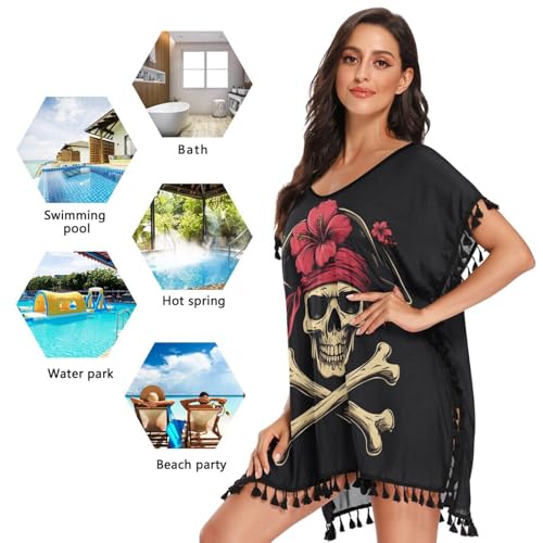 Red Anchor Bathing Suit Cover Ups for Women Beach Swimsuit Cover Up Beachwear S4