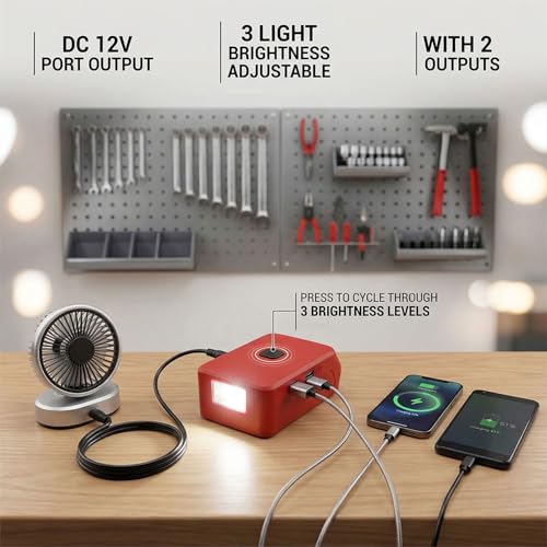 Adaptateur batterie 18V lampe LED anti-panne avec double port USB