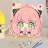 YSCOLOR Kawaii Anime Mädchen Malen Nach Zahlen Set Diy Süße Charakterkunst Für Die Heimdekoration Für Kinder Und Anfänger Inklusive Innenrahmen 20X20 cm