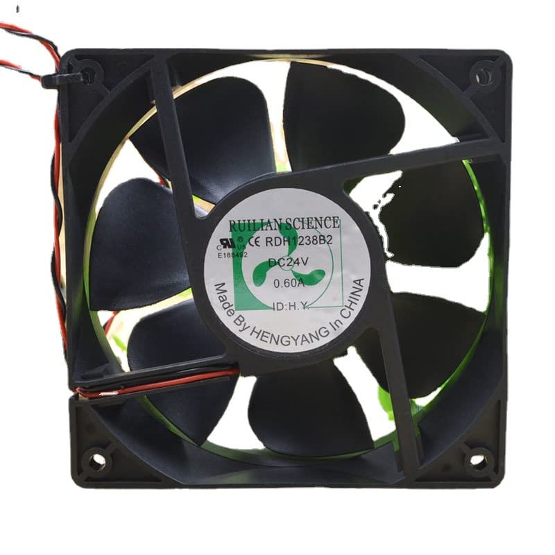 COMPUAE - New CPU Cooling Fan RUILIAN RDH1238B2 24𝖵 0.60A 12CM 12038 Inverter Fan Fan 120 * 120 * 38mm