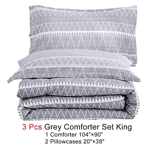 Parure de lit king size housse de couette réversible 3 pièces microfibre toutes saisons - 5