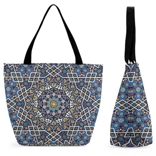 Sac à bandoulière mandala : grand sac à main femme pour voyager léger