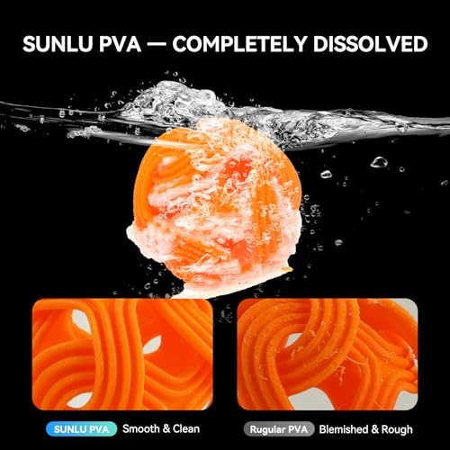 Image of SUNLU PVA Filament 1KG, 1.75mm Water Soluble Support 3D Printer Filament+ /-0.03mm, Compatible with PLA, PETG, ABS,ASA, Transparent Yellow