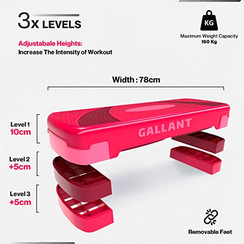 image for Gallant Aerobic Step - Height Adjustable Exercise Stepper | 3x Height 