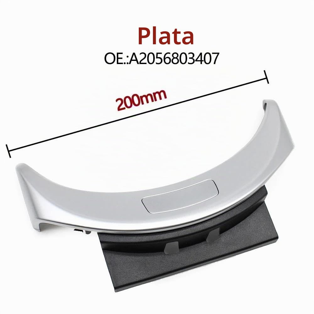 Caja Apoyabrazos para Mercedes para Benz W205 W253 Clase C GLC Botón Consola Caja Almacenamiento Central Cubierta Interruptor A2056803407 A2056803307 Reposabrazos(Sliver 200mm)
