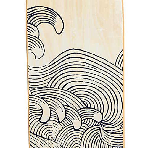Creative Co-Op Coastal Decorative Surfboard Wall Décor, Wave Design Overlaid On Natural Wood, Hangs Vertical or Horizontal - Image 6
