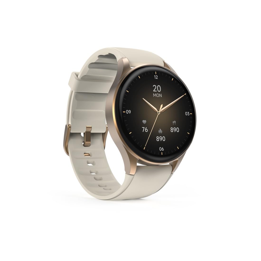 Hama | Reloj Inteligente 1.32" (Smartwatch Resistente al Agua IP68, GPS, análisis sueño, frecuencia Cardiaca, Monitor de hasta 100 Actividades, Pantalla táctil) Beige Oro