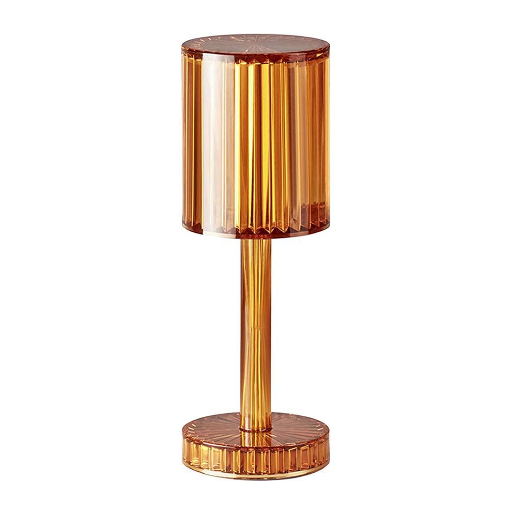 Ausuky Golden,Red Chargeable Bedside Table Lamp Cordless Cafe Buffet 3-Color Dimmable Nightlight (Golden)
