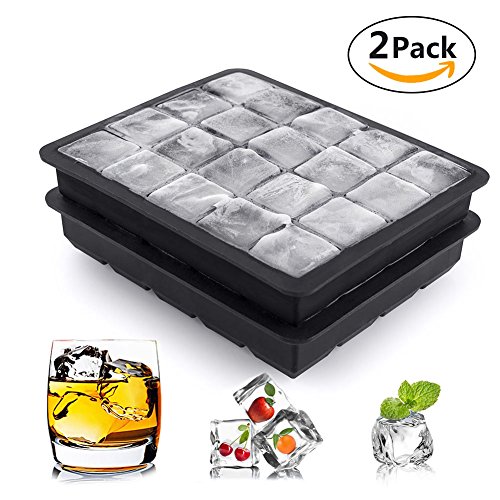 hepooya 2 pieza forma de cubitos de hielo, Silicona Formas, Chill Forma de cubitos de hielo, cubitos de hielo cubitos de hielo, forma de silicona sin BPA, para total 40  2.5 cm Dados cubitos de hielo