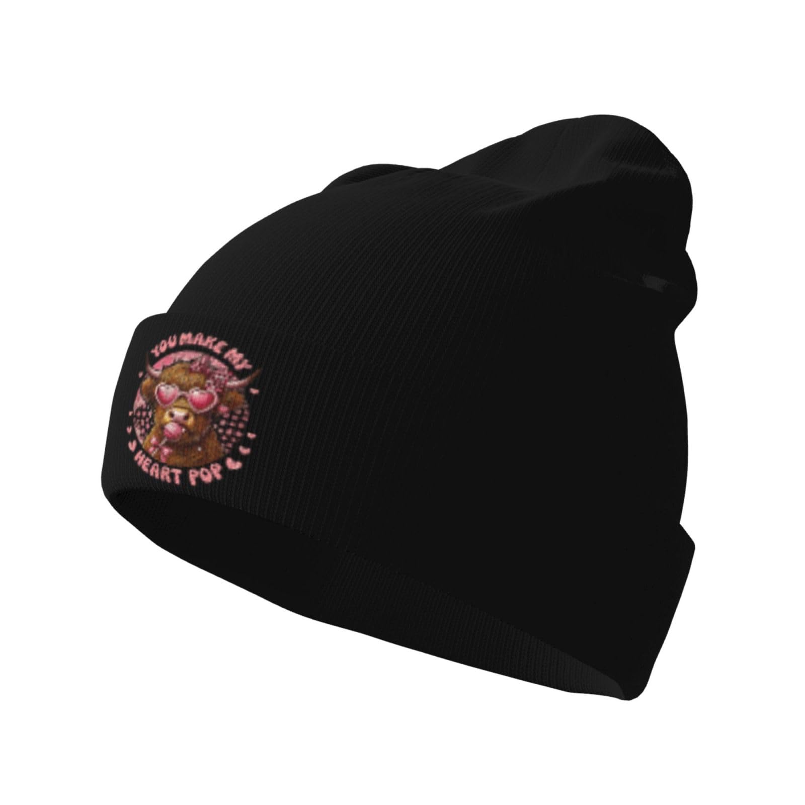 Highland Cows Beanie Stretch Knit Hat Winter Warm Beanies Skull Cap for Men Women Outdoo Daily Wear