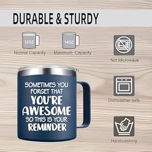 Gifts for Men - Sometimes You Forget You're Awesome Coffee Mug, Birthday Gifts for Men, Him, Dad, Guy, Stocking Stuffers White Elephant Gifts - 14Oz Navy Blue Gifts for Men Sometimes You Forget Youre Awesome Coffee Mug Birthday Gifts for Men Him Dad Guy Stocking Stuffers White Elephant Gifts 14Oz Navy Blue