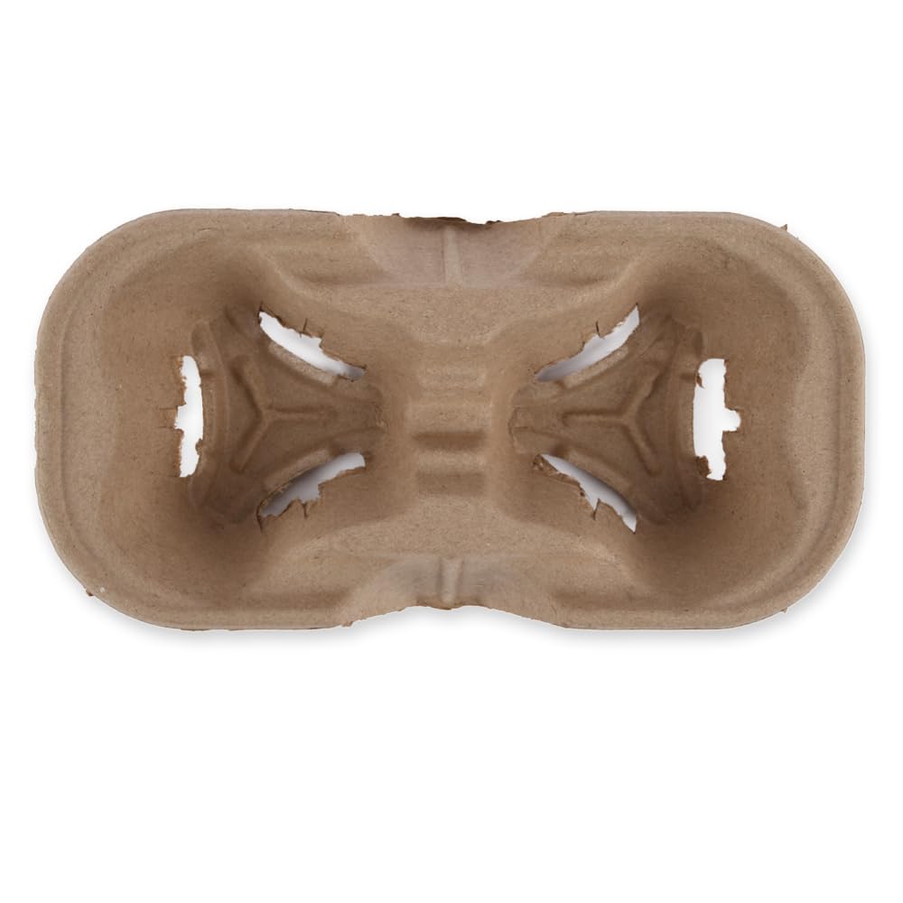 FRANZ MENSCH 600 Stück Becherhalter Double aus Recyclingpapier | natur, L: 22 cm, B: 11 cm, H: 4,5 cm, Karton, Kaffebecherhalter, Getränkehalter