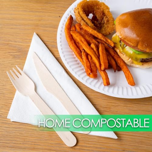 Table Kind 80 x White Paper Plates Disposable Paper Plates Pack Eco-Friendly for Catering & Food Vans, Camping Recyclable Round Dishes Birthday BBQ Party Supplies, Home Compostable 22cm - Image 6