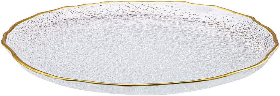 Karaca Milanda Gold Glass Dinnerware Set for 4 People, 12 Pieces, Transparent Gold