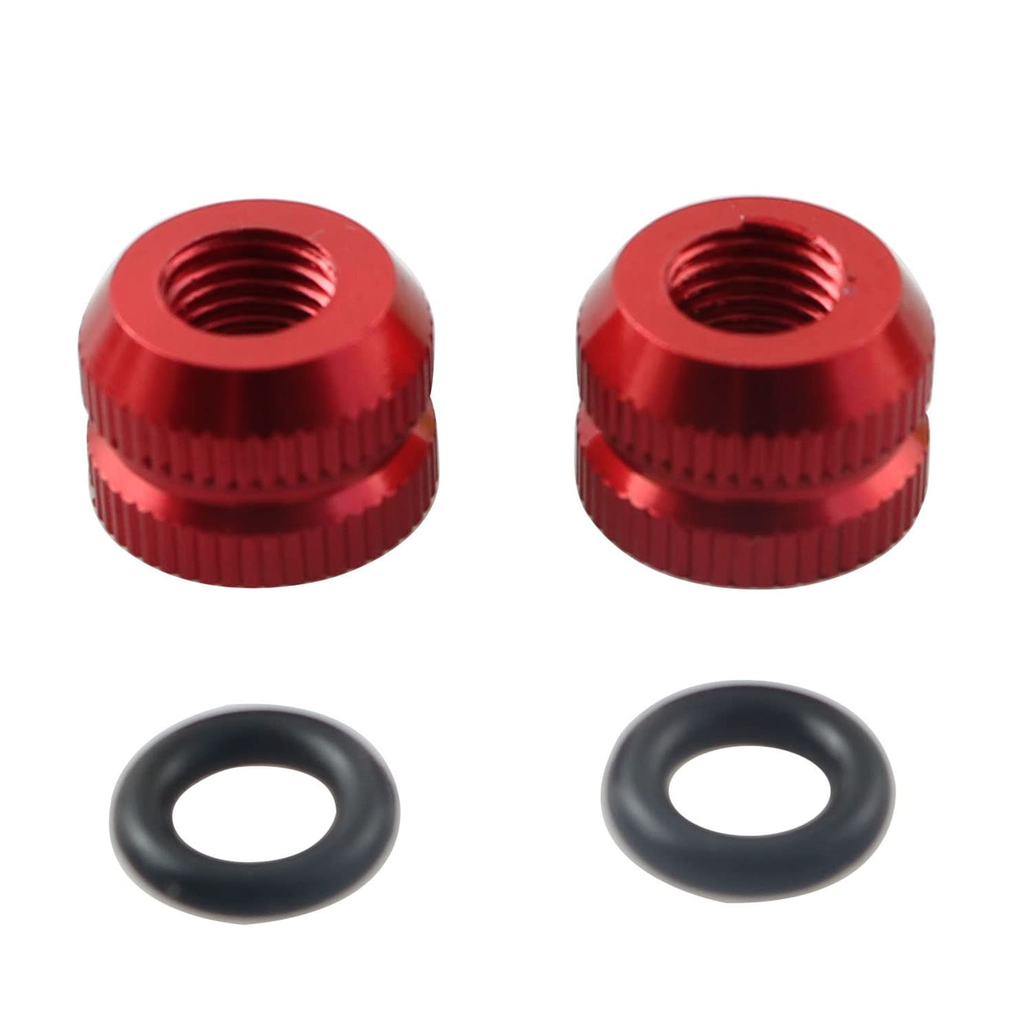 JCBIZ 2PCS Bicycle Vacuum Tire Presta Valve Nuts Bicyle Inner Tube Valve Nuts with Sealed O Ring for Most Mountain Bikes Road Bikes, Black