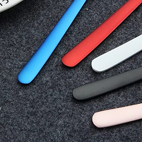 Image of YANCI Silverware Set, Stainless Steel Korean Silver Plated Round Head Soup Spoon, Table Spoon with 8.11 inch Long Handle Coffee Ice Cream Dessert Dinner Spoons Scoop (Random Color, 2 Pieces)