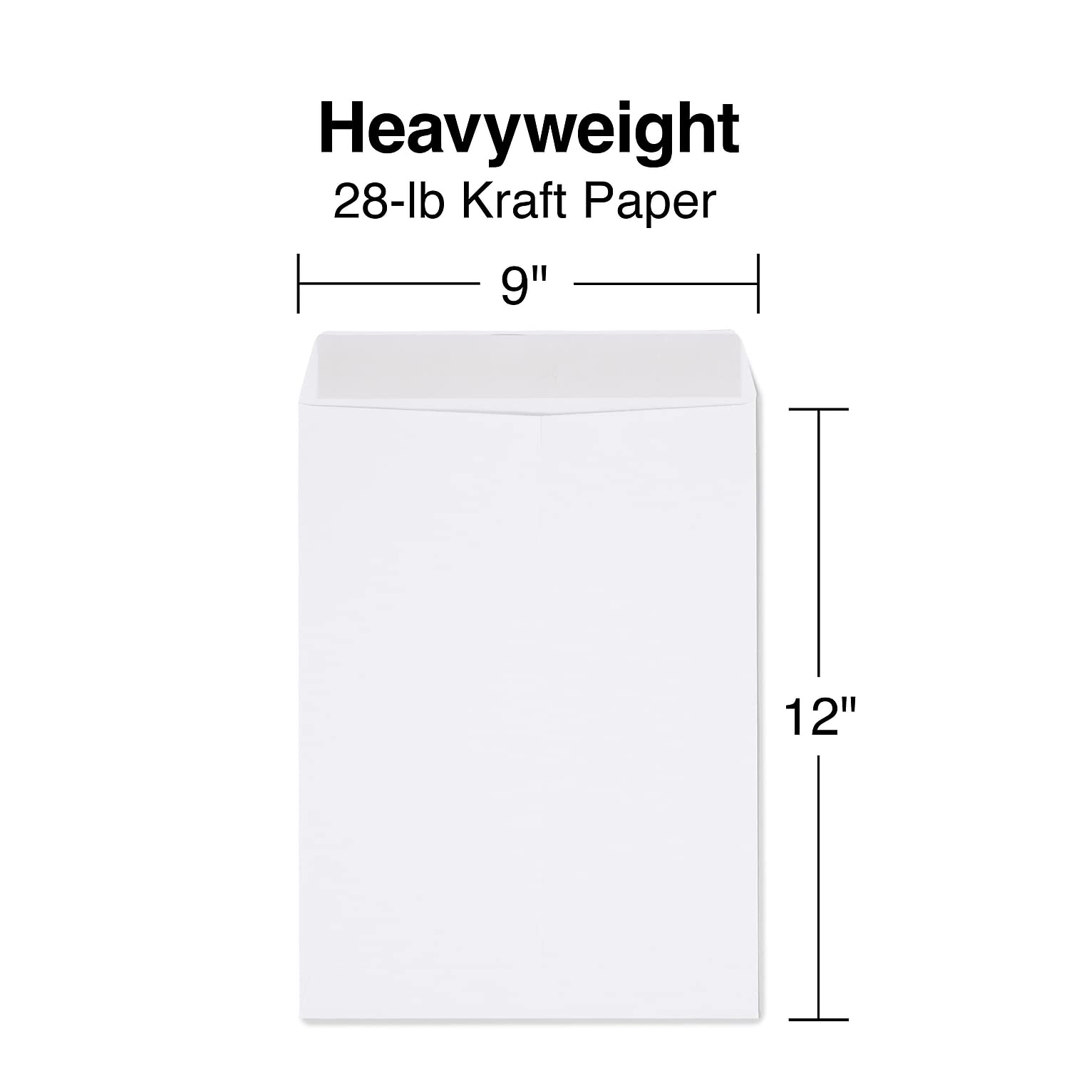 Grapas 9 "x 12" White Wove easyclose catálogo sobres, 100/caja