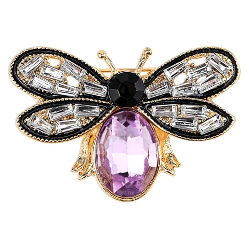 Image of Bee Brooch Pin, Honey Bee Rhinestone Pins Vintage Crystal Insect Themed Lapel Pins Stylish Accessories for Women Men Party Dating Daily