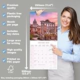 Avonside Rome 2027 Kalendarz z Naklejkami Organizacyjnymi, 16-Miesięczny Kwadratowy Kalendarz Ścienny (wrz 2026 - gru 2027), Planer Podróży, 29,5 x 29,5 cm