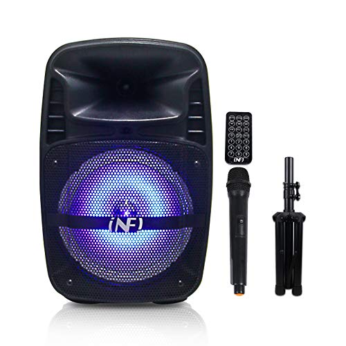 INFI Audio Wireless Portable PA Speaker System Stand Karaoke Machine Portable PA System with Microphone and Tripods Remote Control for Adult