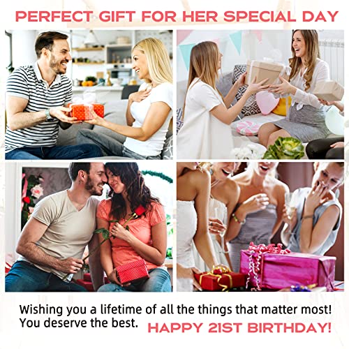 Roraem Wine Glasses 21St Birthday Gifts For Her - Unique Wine Gifts For Young Women Turning 21 Years Old Vintage 21St Birthday Decoration Engraved Wine Glass - 22Oz #TOP4