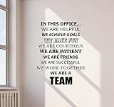 in This Office We are a Team Wall Decal Sign Teamwork Office Quote Gift Inspirational Sayings Letter