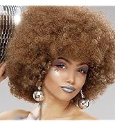 Andromeda Afro Wigs for Black Women Brown 70s Afro Wig Short Afro Puffy Wigs for Women Bouncy and...