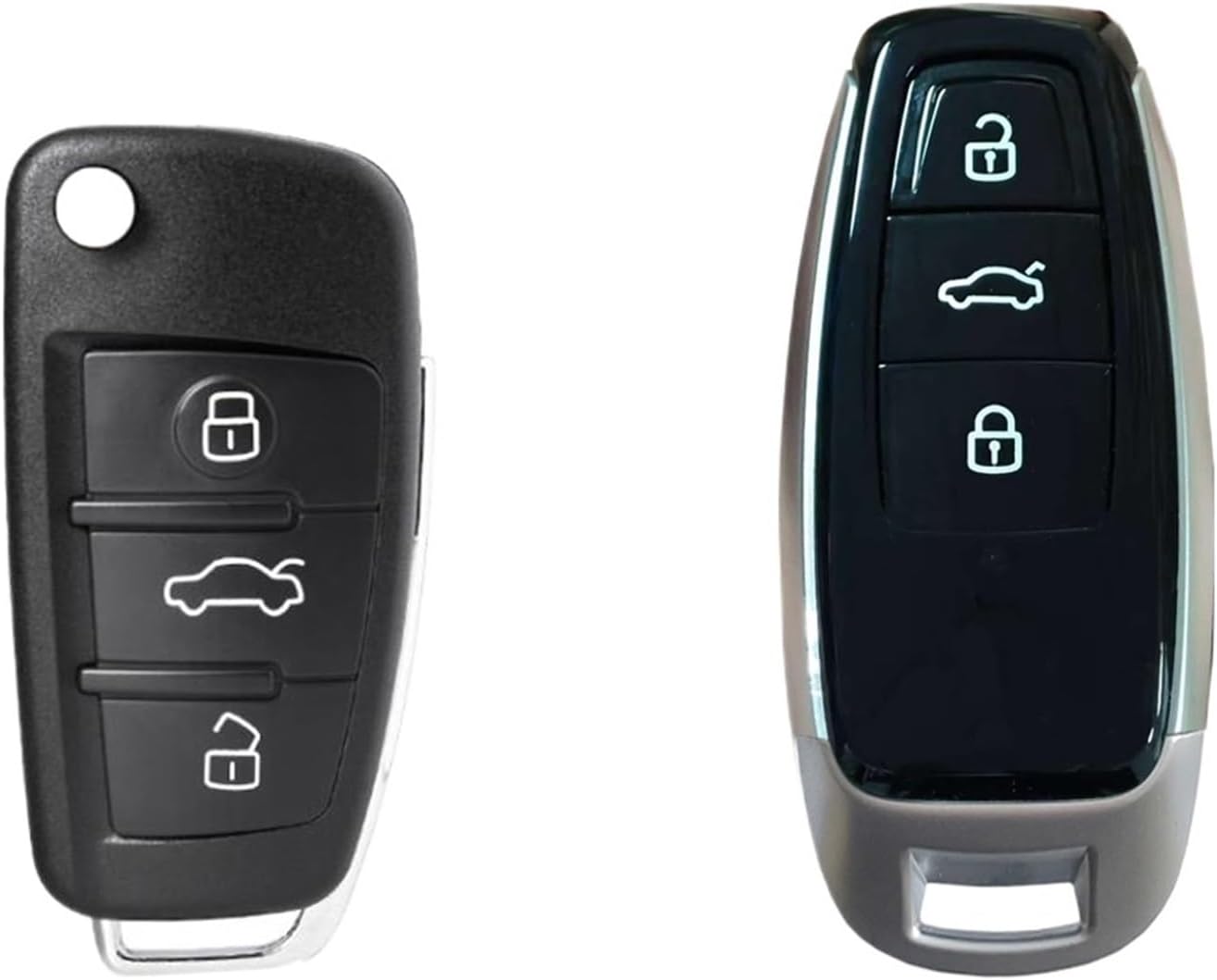 Audiスタイルキーレススマートカーキーシェルケースに適合/Audi 2008 2009 2011 2013 2014 A4 A4L