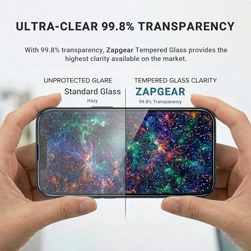 Image of Tempered Glass for iPhone 14 Plus and 13 Pro Max | 9H Hardness Screen Guard | HD Clear Screen Protector | Bubble-Free Installation | Anti-Fingerprint | Smooth Touch | Case Friendly