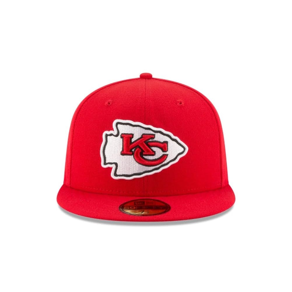 New Era NFL 59FIFTY Kansas City Chiefs Red Team Color Logo Authentic Collection Fitted On Field Football Cap Hat