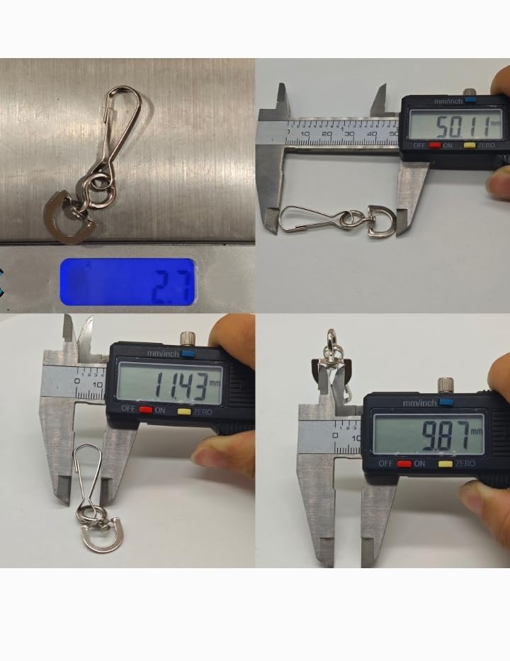Image of ADA 12 mm Metal Snap Lanyard Clips Hooks Carabiner Camping Clasp Perfect for Purse /Lanyard /Zipper Pull /ID Card /Key Chain /Keyrings and Also Used for DIY Items (Pack of 50)