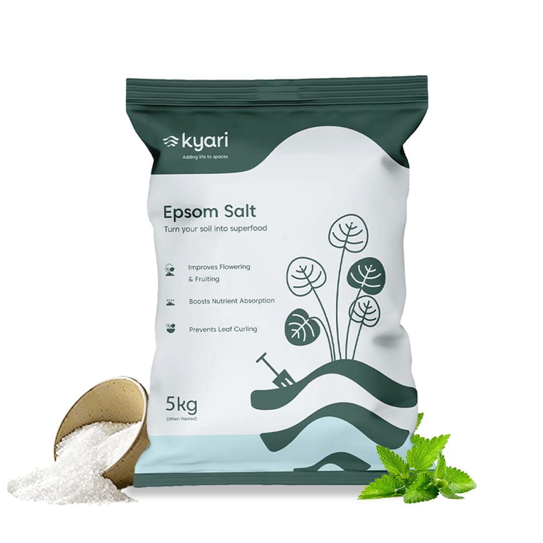 KYARI Epsom Salt for Plants Growth - Magnesium Sulphate Organic Fertilizer - 5 Kg | Powder