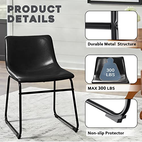 Image of Waleaf Dining Chairs Set of 2, 18 inch Faux Leather Counter Height Bar Stools