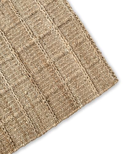 Tapete decorativo de yute tejido a mano 2'x3' natural miniatura 6