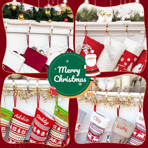 Supports de chaussettes de Noël Edoneery pour cheminée | Lot de 6 crochets