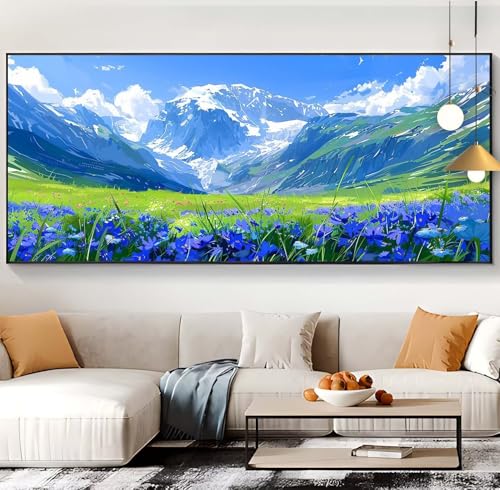 Diamond Painting Enfant et adulte motif fleur et paysage en kit complet broderie 60x130cm