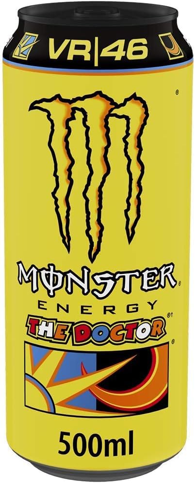 Image of Monster Energy The Doctor VR /46 By Cougar, 500ml By Cougar (Pack of 6 Cans) | Premium Energy Drink with Citrus Flavor | Zero Fat, High Energy Boost | Ideal for Workouts, Gaming & Sports Edition (Imported-USA)
