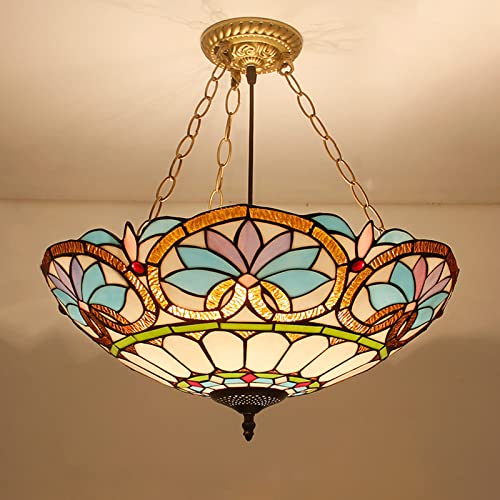 Lustre Tiffany haut de gamme, suspension artisanale d'exception à hauteur réglable