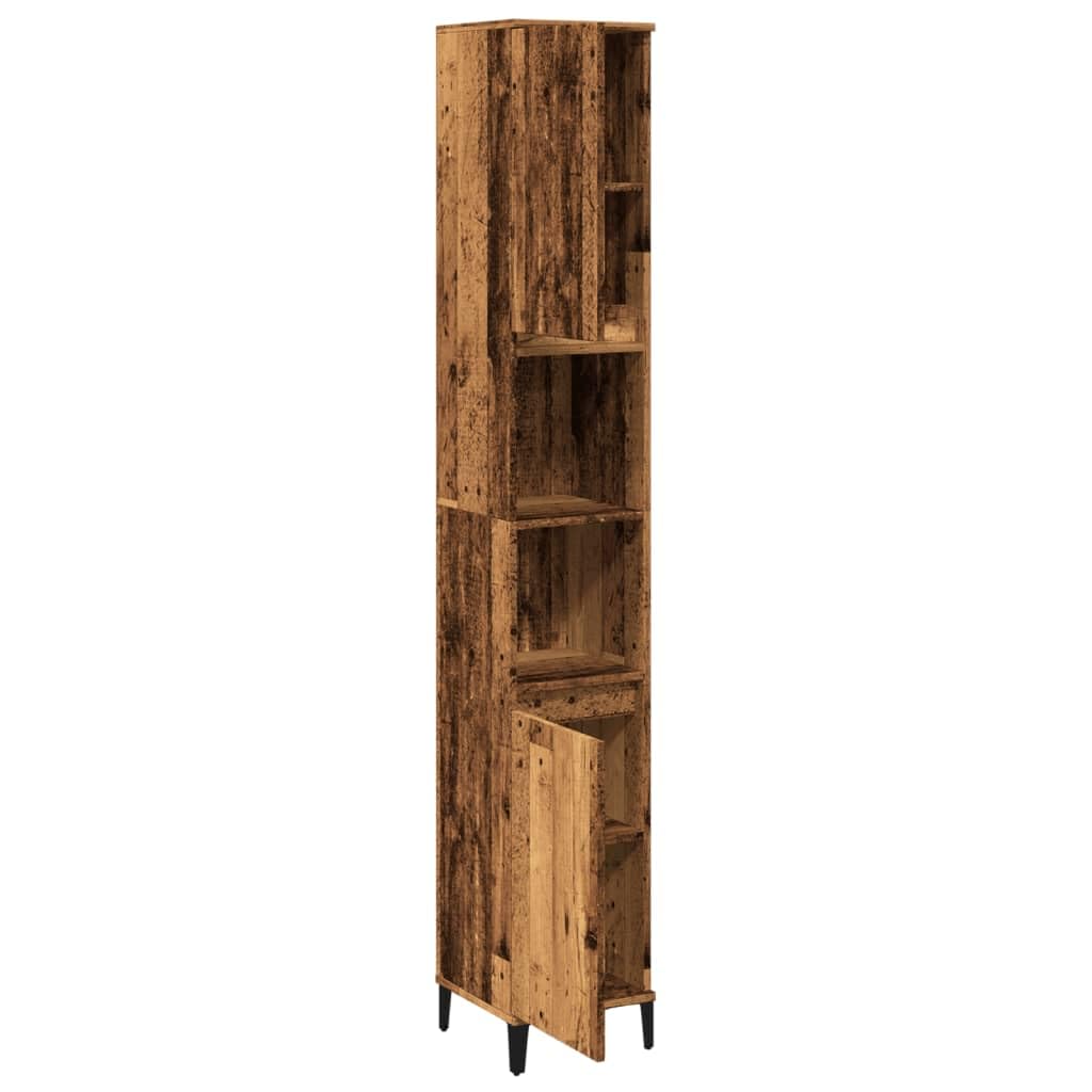Armario de baño de madera vieja 30x30x190cm madera ingeniería L105