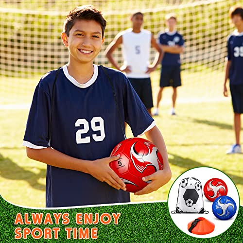 Soccer Training Equipment Kit Includes 20 Soccer Cones 2 Soccer Ball With Carry Bag And Strap Flexible Soccer Trainer Portable Training Aid For Kids Youth Adults Gifts For Boys Girls (Novelty, Size 4) #TOP6
