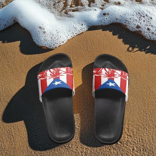 Stylish Flag Printed Slippers for Men Indoor - Quick Drying Beach & Pool Slide Sandals, Non-Slip Comfort Shower Shoes3