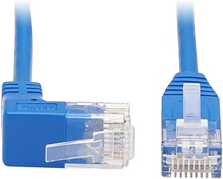 Tripp Lite Up Angle Cat6 Ethernet Cable, Gigabit Molded Slim UTP Network Patch Cable, Blue, 7 ft. (N204-S07-BL-UP)