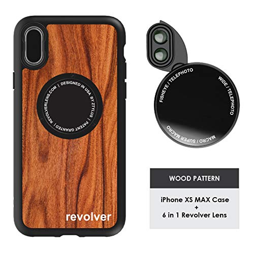 One-Day Sale: Up to 40% Off Ztylus Designer Revolver M Series Camera Kit: 6 in 1 Lens with Case for iPhone Xs Max, iPhone Lens Kit - 2X Telephoto Lens, Macro, Super Macro Lens, Wide Angle Lens (Forever Wood)