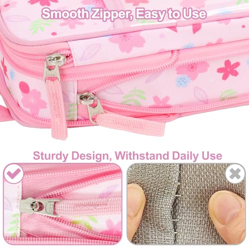 Image of Cute Kids Pencil Case - Girls Pen Pouch Large School Organizer | Pen Bag & Smooth Zipper, Multi-Slot Storage, Mesh Pocket, 900D Water Resistent, Giftable School Supplies, Pink Unicorn