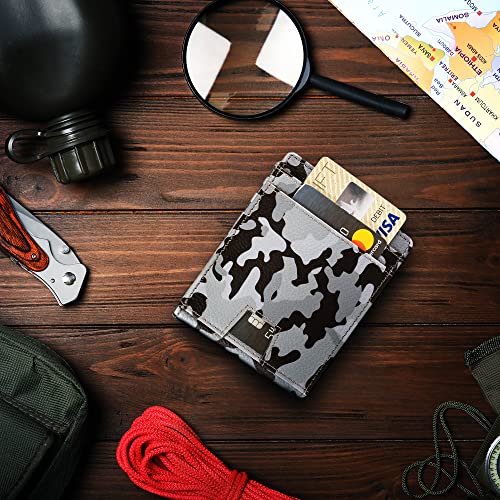 BULL GUARD Camo Wallets for Men in Full Grain Genuine Leather, RFID Protection, Multi-Compartments, Mens Bifold Wallet - Military Pattern Camo Wallet for Daily Use and Adventure4
