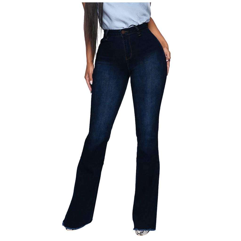 Kardashian Jeans,Women High Waisted Denim Stretch Slim Wide Leg Pants