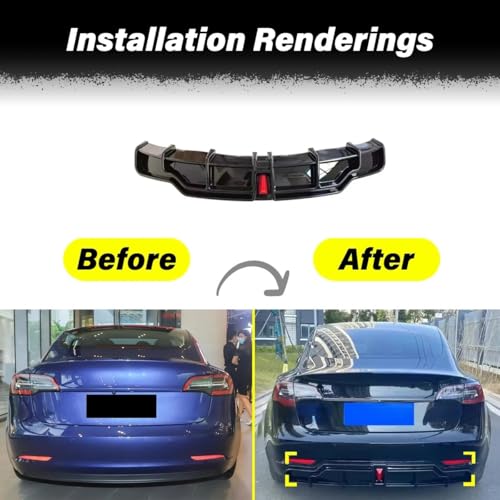 Diffuseur arrière Model 3 Y noir mat lèvre de pare-chocs spoiler