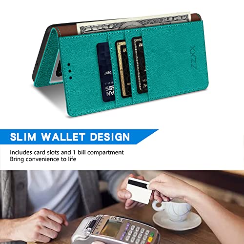 Image of ZZXX for Google Pixel 7 Pro Wallet Case Magnetic Closure 6.7 inch,Lake Blue