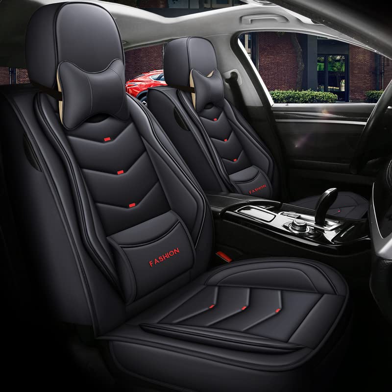 Housses de siège de voiture universelles en cuir noir imperméable pour Kia K3 K4