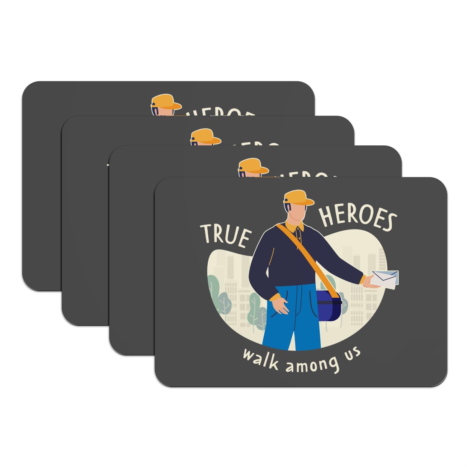 Sets de table en caoutchouc noir True Heroes Postman grand format